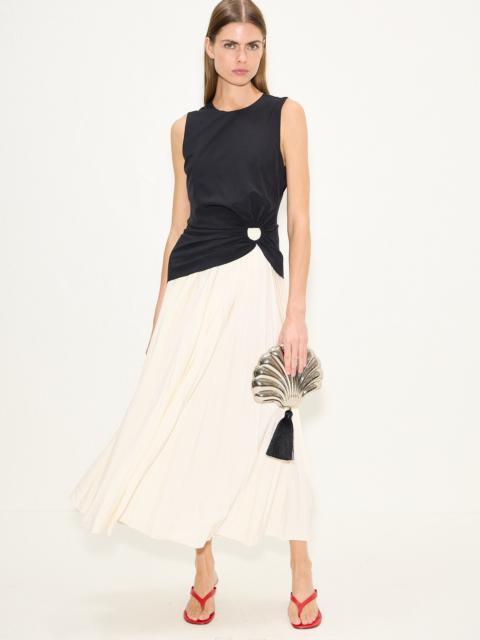 SIMONMILLER Cori Pleated Dress In Black/Macadamia