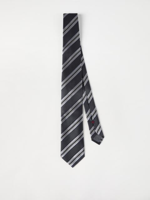 Brunello Cucinelli Textured striped silk tie