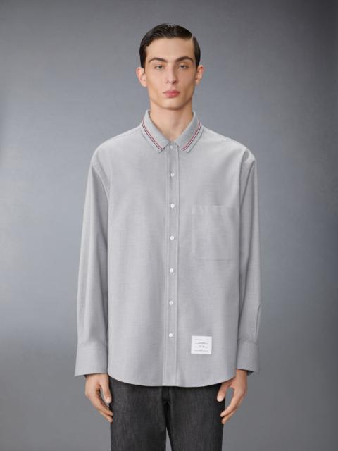 Thom Browne Stripe Cotton Flannel Oversized Shirt