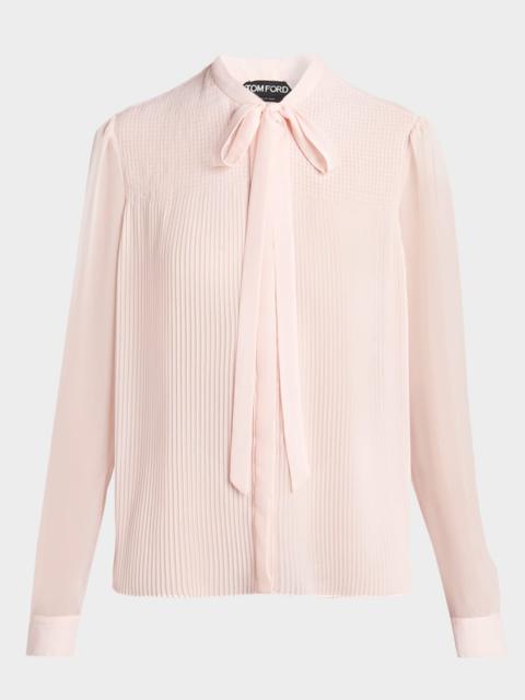 TOM FORD Chiffon Micro Pleated Top