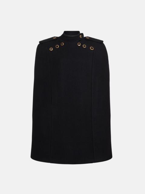 Alessandra Rich WOOL CAPE WITH JWL BUTTONS