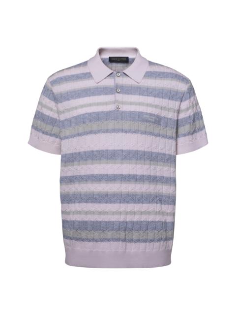 Louis Vuitton Stripy Cable-Knit Polo Shirt