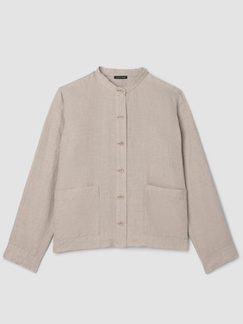 EILEEN FISHER Organic Linen Band Collar Shirt Jacket