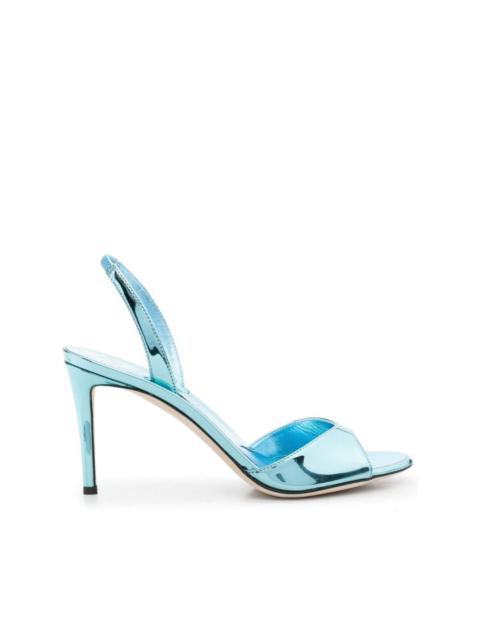 90mm metallic-effect heeled sandals