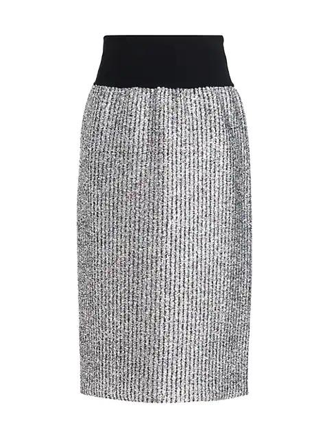 Moncler 2 Moncler 1952 Metallic Rib-Knit Skirt