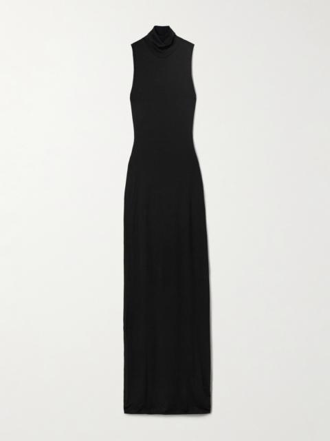 ÉTERNE Harlow Stretch-modal Jersey Turtleneck Maxi Dress