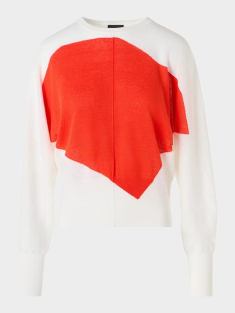 AKRIS Polygon Intarsia Linen-Cotton Sweater