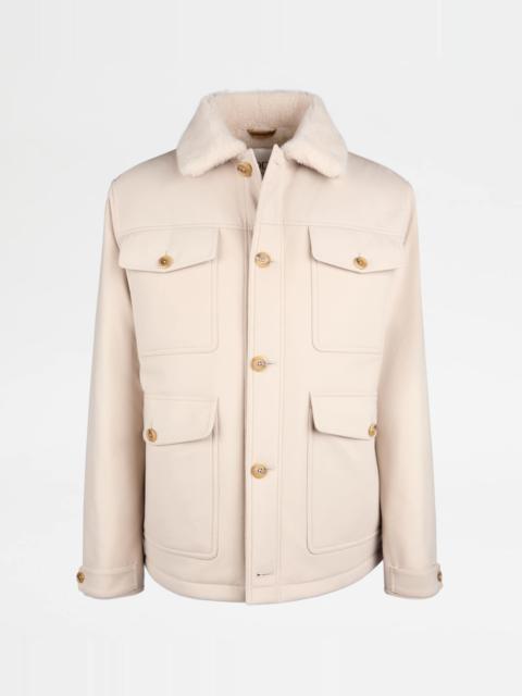 Tod's CABAN IN T15 WOOL DRAP - BEIGE