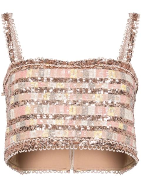 ELIE SAAB sequin-embellished crop top