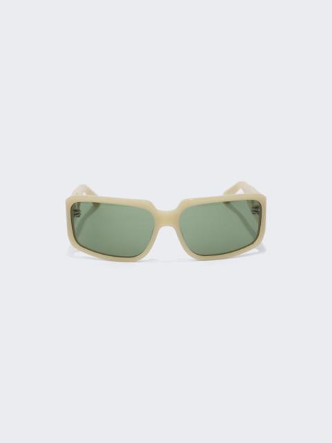 LINDA FARROW Classic Sunglasses Yellow Silver And Green