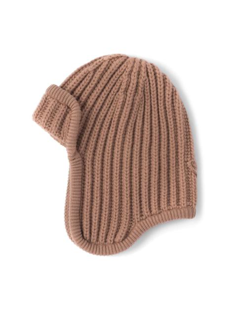 ribbed cashmere trapper hat