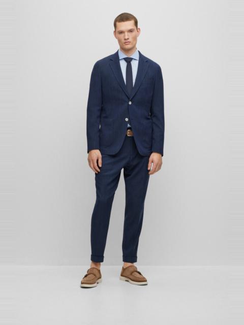 BOSS SLIM-FIT SUIT IN A PATTERNED STRETCH-WOOL BLEND