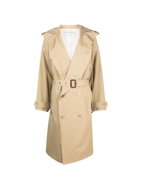 JW Anderson hooded double-breasted trench coat
