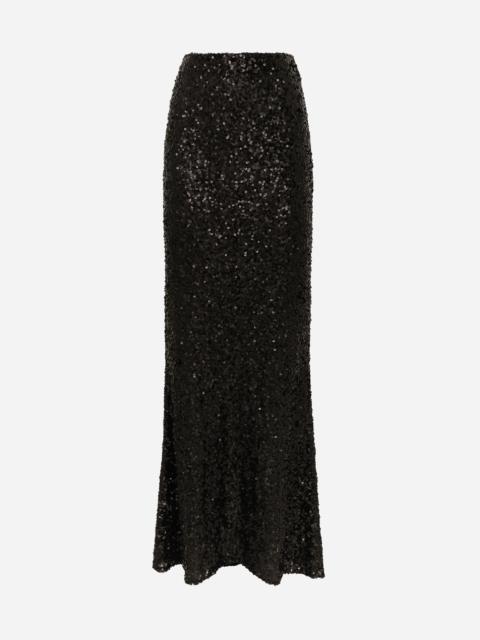 Long sequined mermaid skirt