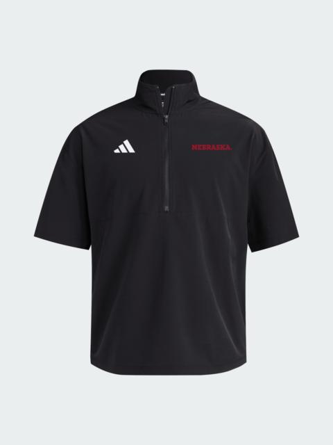adidas Nebraska Cornhuskers Short Sleeve Quarter Zip Woven Jacket