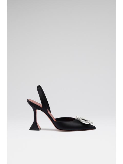 Amina Muaddi BEGUM SLING 95 BLACK SATIN