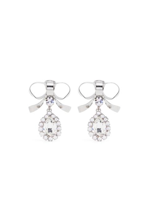 Alessandra Rich crystal-embellished bow drop earrings