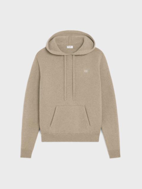 CELINE triomphe hooded sweater in cashmere wool | REVERSIBLE