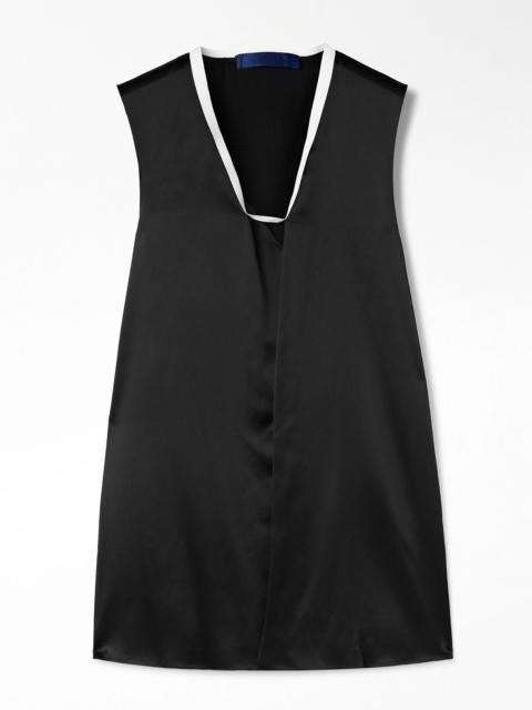 SHARON WAUCHOB Poutou grosgrain-trimmed silk top Black