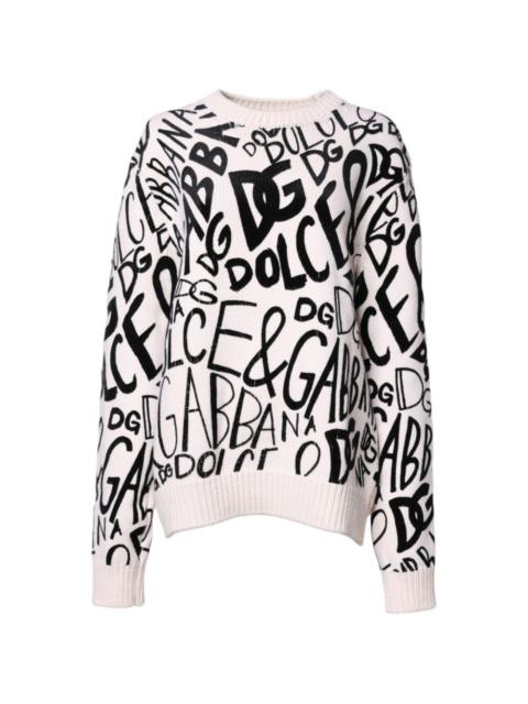 Dolce & Gabbana graffiti-logo sweater