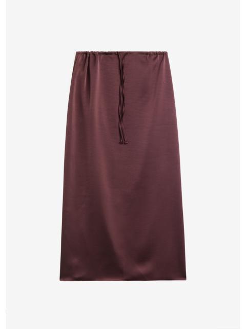 The Frankie Shop Loray Satin Midi Skirt - Burgundy