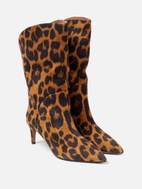 PARIS TEXAS Gaia 60 leopard-print suede boots