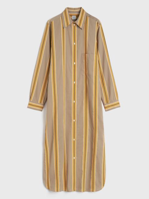 Totême Jacquard-striped tunic dress caramel/cornsilk