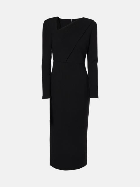 ROLAND MOURET Wool crêpe midi dress