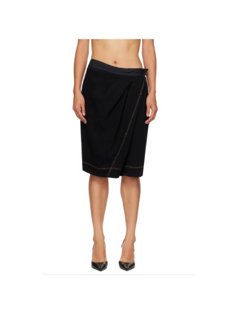 Kiko Kostadinov Black Petrel Draped Culottes Shorts