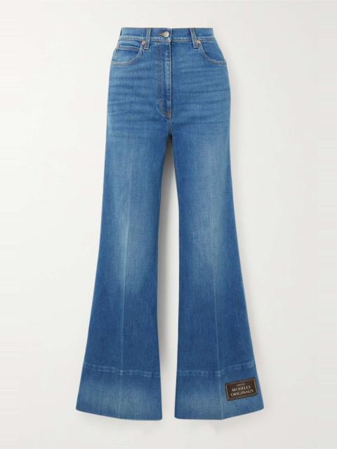 GUCCI Appliquéd high-rise flared jeans