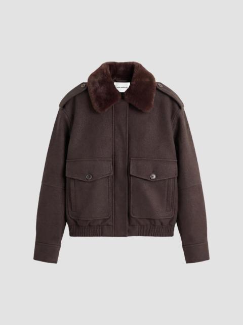 GOOD AMERICAN Women's The Better Than Leather Bomber - Espresso