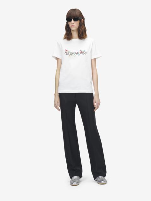 Alexander McQueen Floral McQueen Logo T-shirt