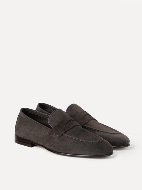 Brunello Cucinelli Suede soft penny loafers
