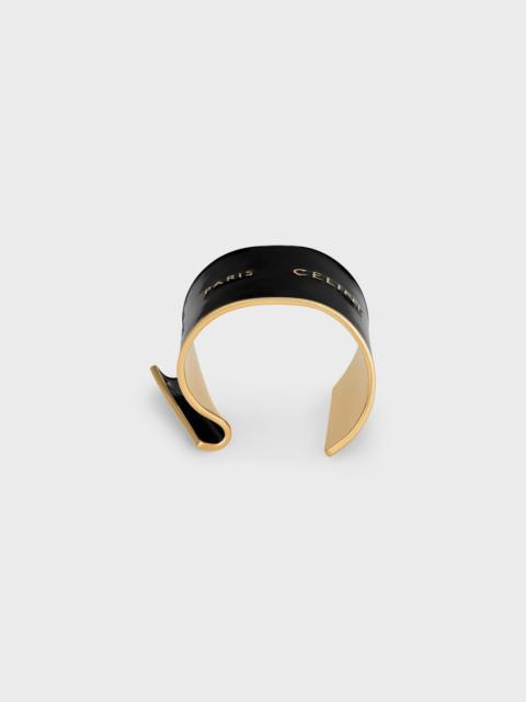CELINE Celine Ribbon Large Cuff in Enamel and Brass with gold finish