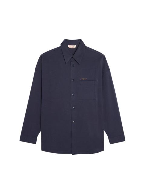 Marni Boxy Fit Long-Sleeve Shirt 'Blue/Black'