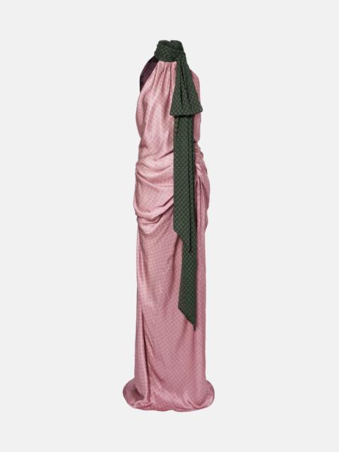 Dries Van Noten Draped printed silk maxi dress