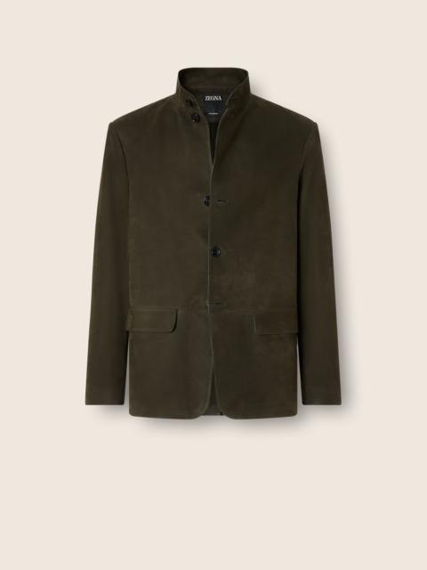 ZEGNA DARK OLIVE GREEN SECONDSKIN IL CONTE JACKET