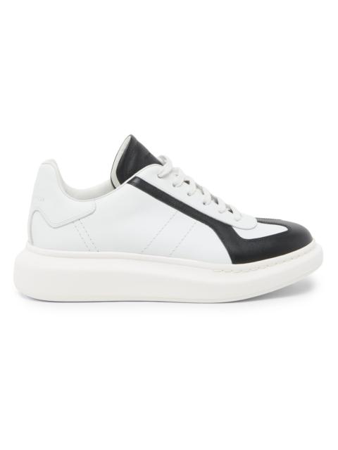 Alexander McQueen Men's Oversized Retro Leather Low-Top Sneakers - White Black