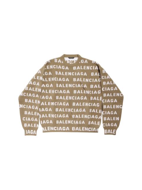 BALENCIAGA logo-intarsia wool jumper