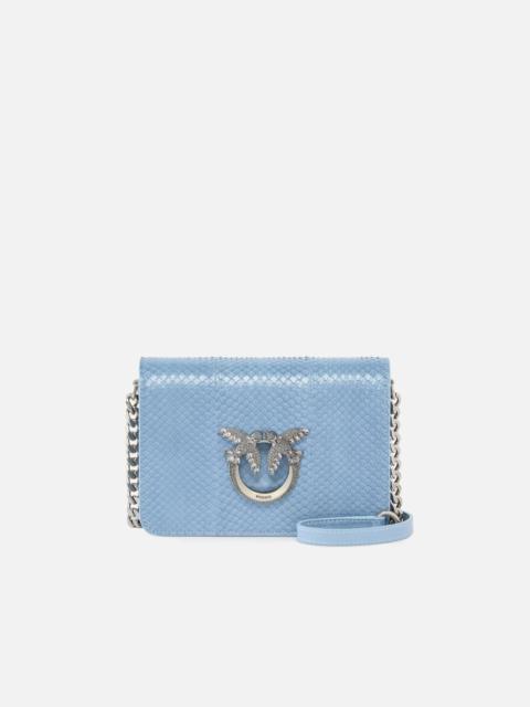 PINKO PINKO GALLERIA MINI LOVE BAG CROSSBODY BAG IN SHINY REPTILE SKIN
