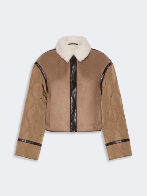 WEEKEND Max Mara GESSATI Suede-effect and technical fabric cropped jacket - CAMEL