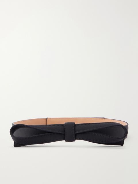 CAROLINA HERRERA Ribbon-detailed silk-faille belt Black