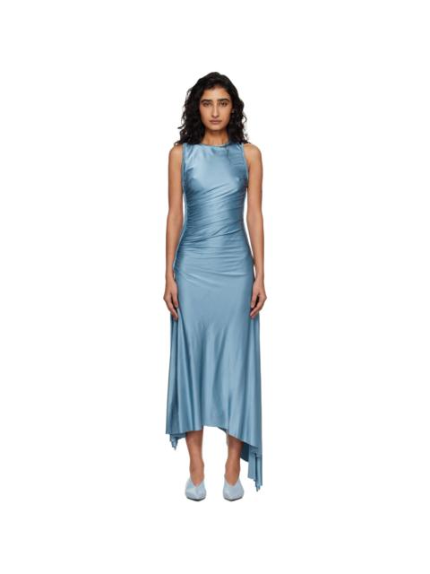 Victoria Beckham Blue Twist Midi Dress