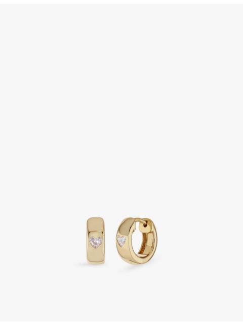 ROXANNE FIRST Heart 14ct Yellow Gold And 0.20ct Diamond Hoop Earrings