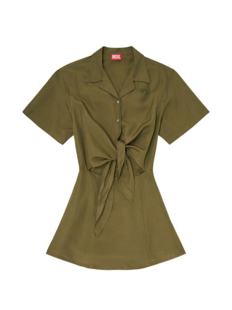 Diesel Stall tie-front mini dress
