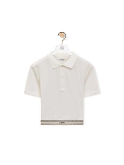 Cropped polo in silk and cotton