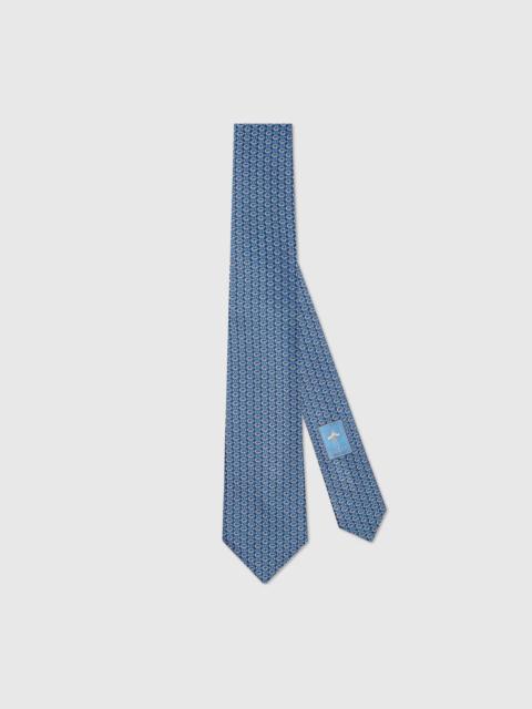 GUCCI Interlocking G Horsebit silk tie