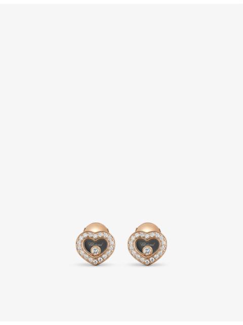 Chopard Happy Diamonds 18ct rose gold and 0.38ct diamond earrings
