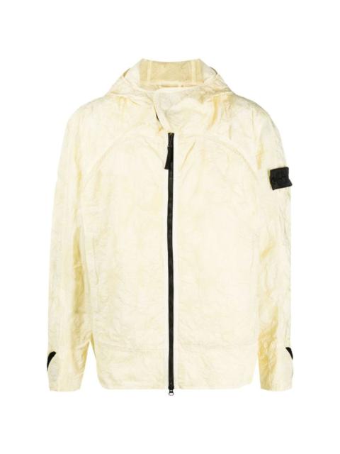 crinkle-finish hooded jacket