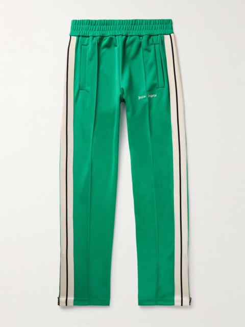 Palm Angels Straight-Leg Striped Pleated Tech-Jersey Track Pants